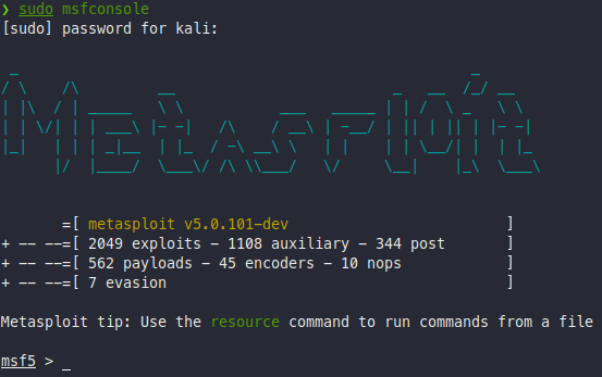 <code>msfconsole</code>